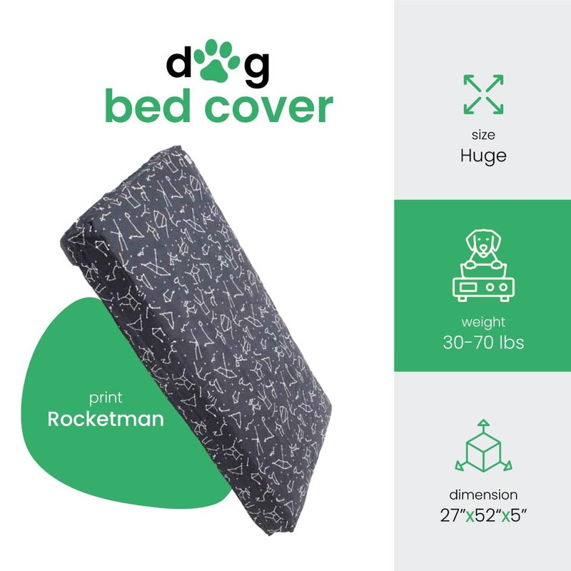 Molly Mutt Large Crib Mattress Cover - Rocketman Print - Measures 27â€x52â€x5â€- 100% Cotton - Durable - Breathable - Sustainable - Machine Washable Dog Bed Cover - Image 2